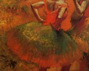 埃德加 德加 : Two Dancers in Green Skirts, Landscape Scenery